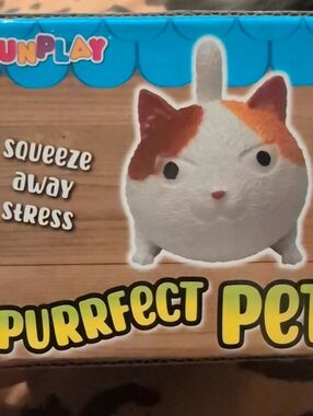 Purrfect Pet Plush Cat Stress Squeeze - White & Orange